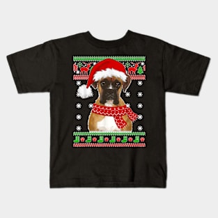 Boxer Dog Ugly Sweater Christmas Puppy Dog Lover Kids T-Shirt